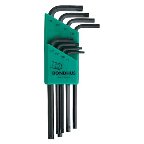 Bondhus 31834 Long Length Star-Tipped L-Wrenches 8 Piece Set sizes T9-T40