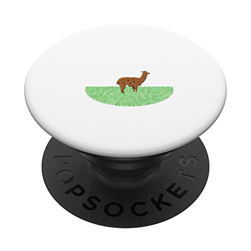 Llama hacia fuera de pie en su campo divertido juego de palabras PopSockets PopGrip Intercambiable