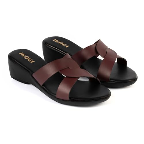 Image of IKAGI Sandal Fashion Wedding Casual Platform Wedges Slip-On Sandals For Womens & Girls