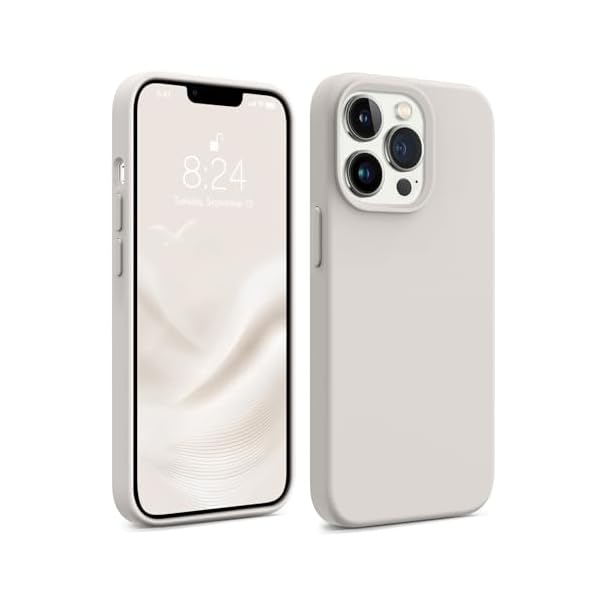 AOTESIER Magnetic for iPhone 13 Pro Phone Case, [Compatible with MagSafe][Military Shockproof Protection] Silicone Case with Soft Microfiber Lining, Camera & Screen Protection 6.1 inch, Stone