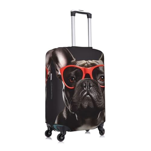 French Bulldog Travel Luggage Cover Suitcase Protector Washable Elastic Suitcase Cover Anti-Scratch Luggage Protector Medium Travel Suitcase Baggage Cover Fits 18-32 Inch Suitcase3