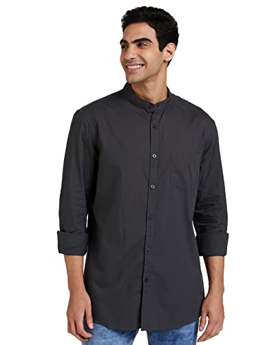 Image of Amazon Brand - Symbol Men Cotton Solid Full Sleeve Casual Shirt (Available in Plus Size) Regular Fit
