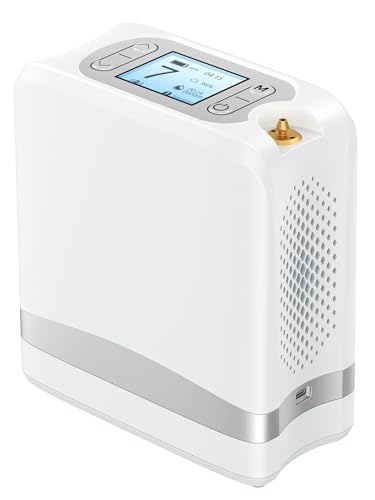 Portable Oxygen Concentrator 1-7L Adjustable Oxygen Concentrator Machine, 95% High Purity, Travel Oxygen Machine with Carry Bag & Backpack