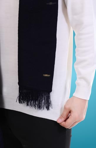 Image of Pick Ur Needs Premium Men's Warm And Stylish Woolen Muffler With Solid Color Plain Design And Stylish Tussles Ends Muffler For Men