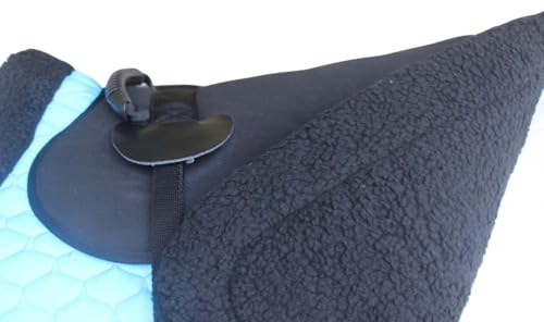 Image of Horse Quilted English Bareback PAD Trail Fleece Neoprene Turquoise 72F48TR