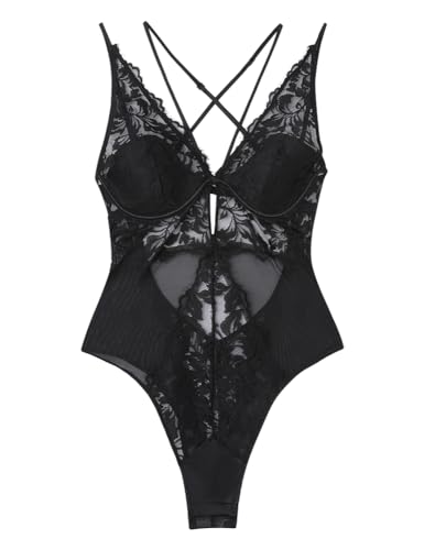 Women'secret Body Encaje y Tul aro y Relleno Negro Bodi modeladora, 95B para Mujer
