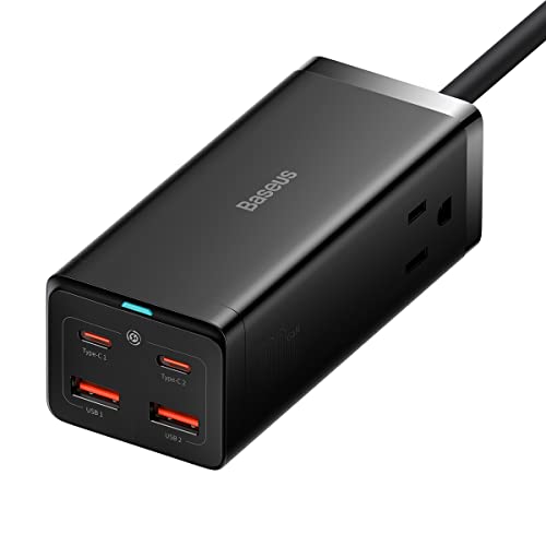 Baseus USB C Charger - 100W Power Strip PowerCombo with 4 USB Ports & 2 Outlet Extender - USB Charging Station for MacBook Pro/Laptops/iPhone/Samsung/iPad Fast Charging
