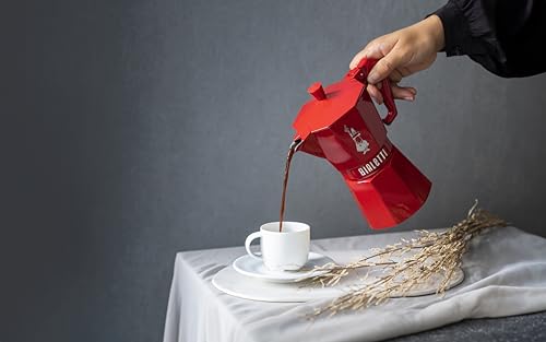 Cafetière Italienne 3 Tasses Rouge - 0009055