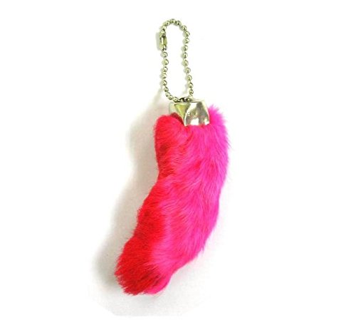 Novelties Company1 Pink Color NOVELTEES Novelty Real Rabbit Foot Key Chains