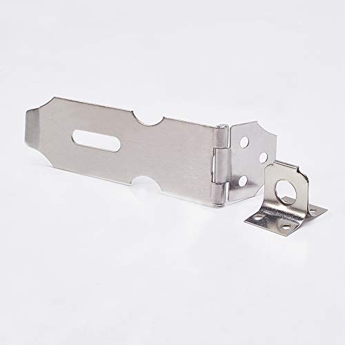 Image of Stainless Steel Padlock Hasp 5.39 inch Length Hasp Staple Padlock Latch with Screws for Furniture Window Cabinet Drawer Closet Silver Tone 3pcs