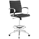 Modway MO- Jive Reception Desk Chair - Counter Height Swivel Stool, Drafting, Black