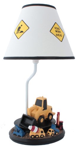 Bright Lights Construction Table Lamp with Matching Nightlight - Fantastic Hand Painted Details