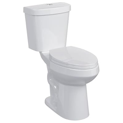 GarveeLife Two-Piece Toilet, 19" ADA Height Elongated Bowl Toilet for Bathrooms, Soft Close Seat Included, 1.28 GPF Siphonic Flush, White
