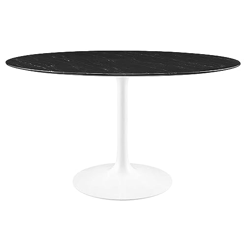 Image of Modway Lippa Dining Table, 54 inch, White Black