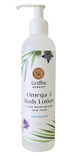 Griffin Remedy Omega-3 Body Lotion-Unscented with Organic MSM and Essential Oils, Ultra Moisturizing, All Natural, Paraben Free, Sulfate Free 8 fl oz