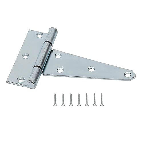 Home Master Hardware 5 In Heavy T Hinges Zinc Plated Shed Storage Gate Barns Tee Hinges With Screws 10 Pack #TOP1