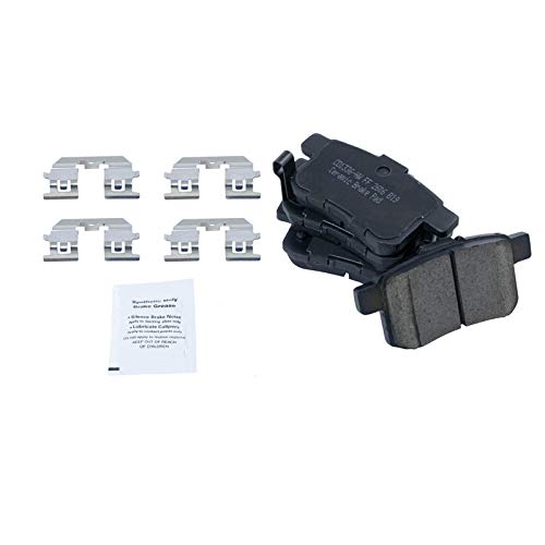 Image of TRQ Performance Rear Brake Pad and Rotor Set Ceramic Slotted Drilled Coated | For 2009-2014 Acura TSX 2008-2012 Honda Accord