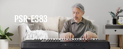 Image of Yamaha PSR-E383 Digital Electronic Keybaord 61 Keys with Blueberry KB-50 Bag, R-12-Stand,Dust Cover