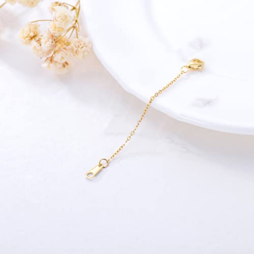 Image of 10k 14k Real Gold 1 inch /1.5 inch /2 inch /2.5 inch /3 inch /4 inch /5 inch Necklace Extender, Necklace Bracelet Extender Chain, Durable Gold Extender Chain, Adjustable Extension Chain for Necklace Bracelet Anklet