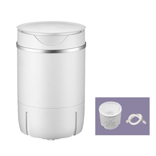 ミニ洗濯機 小型 ポータブル洗濯機 脱水機能付き 滅菌機能 ブルーレイ滅菌 省スペース 簡易 ベビー服 靴下 下着洗浄 排水バスケット付き小型洗濯機、節水・節時間・省エネ ホース バスルーム、リビングルーム、バルコニーに最適 4.5L white