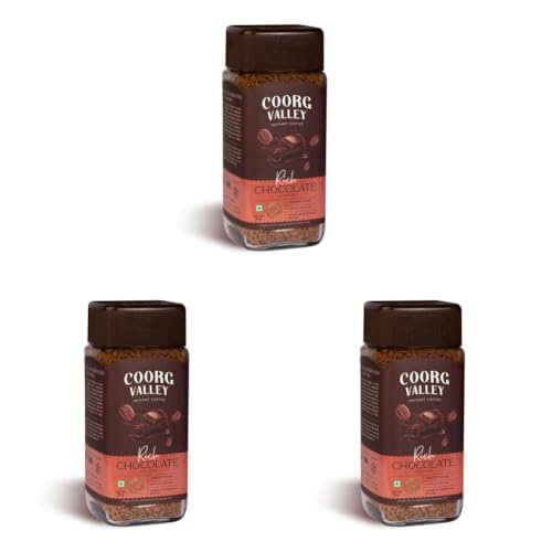 Image of Coorg Valley Rich Chocolate Instant Coffee 50g | Chocolate Flavoured Coffee | Premium Blend of Robusta & Arabica | Freeze Dried | Bold & Strong Flavor (Pack of 3)