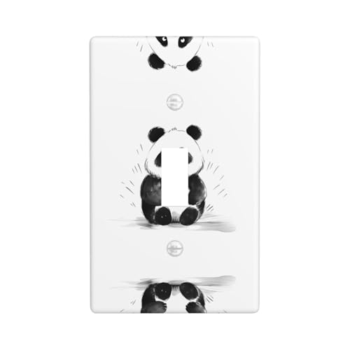 Design del prodotto: questa copertura per interruttore a banda singola stampata con panda grasso presenta un design liscio e arrotondato per ridurre l'accumulo di polvere. È resistente al calore, in grado di resistere a temperature fino a 100 ℃, soddisfacendo le esigenze di utilizzo quotidiano.