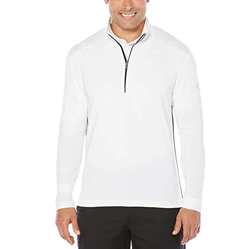 Callaway Men's Opti-Temp Long Sleeve Outlast Premium 1/4 Zip Midlayer Jacket, Bright White, XX-Large