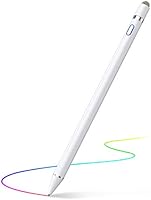 【2020年最新版】 タッチペン 極細 スタイラスペン iPad/iPhone/Android 導電繊維ペン先 1.4mm銅製ペン先 高感度 ツムツム USB充電式 スマートフォン タブレット対応 (ホワイト)