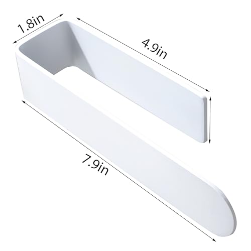 Taozun Adhesive Hand Towel Holder, 2-Pack White Towel Racks for Bathroom and Kitchen, Stainless Steel Hand Towel Bar/Towel Ring (8-inch)