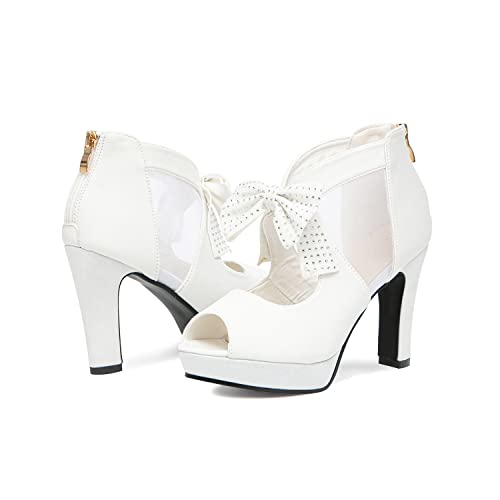 Image of GATUXUS Open Toe Women Platform High Heel Shoes Bows Strappy Sandals