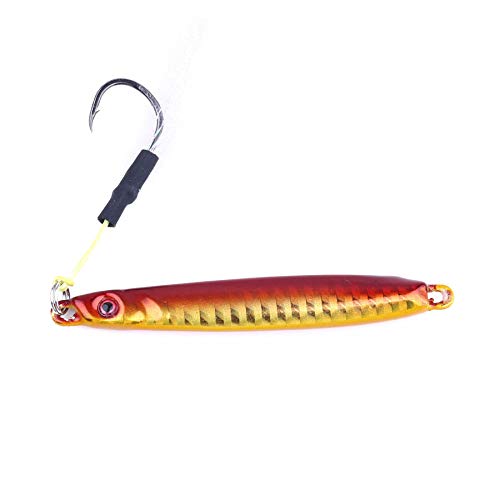 Cebos Artificiales 4pcs / Set 8 CM 30 G Cabeza de Cabeza de Metal Jigs Squid Agua Salada Gruesa Grueso mar Artesanal de Pesca Pesca cebos de Pesca Señuelos de Pesca