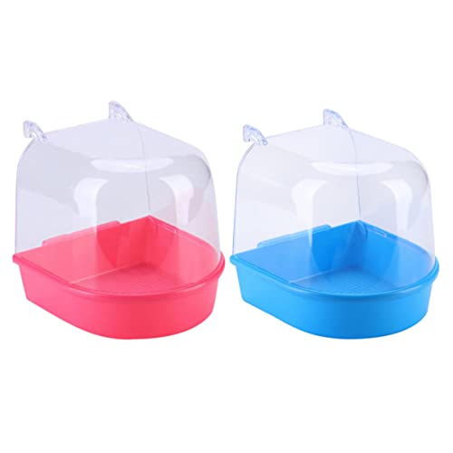 BCOATH 2Pcs Bird for Birds Hanging Shower Basins for Parrots and and Bird Bathing House for Cage Easy to Install