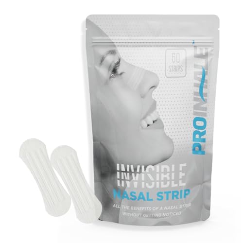 ProInhale™ Athletic Nose Strips for Breathing – Flexible Nasal Strip for Comfortable Fit, Secure Hold, Non-Slip Adhesive Nose Tape, Sport and Sleep Nose Strips, 60 Count Nasal Expander Strips