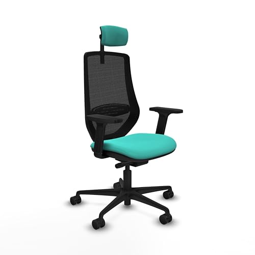 Piqueras y Crespo Silla operativa Oficina Mardos con Respaldo Fijo, cabecero 2D, Apoyo Lumbar 1D, Brazos 2D, Mecanismo Sincro/Traslack, Uso 24 Horas, Peso máximo 120 Kg