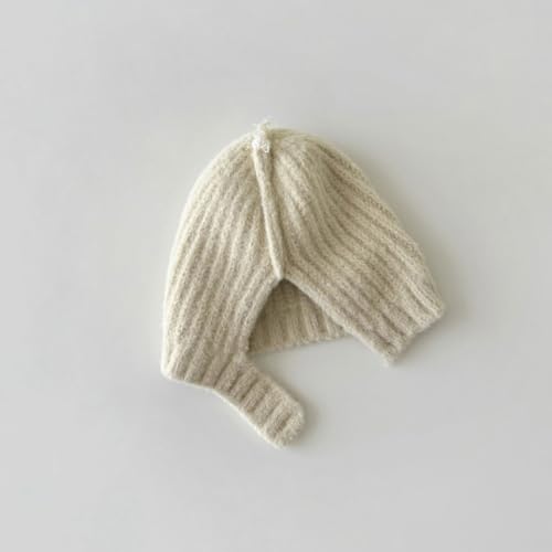 Baby Ear Protections Hat Soft & Breathable Bonnet Knitted Warm Hat for 3 Months to 2 Years Old Windproof Headwear Khaki4