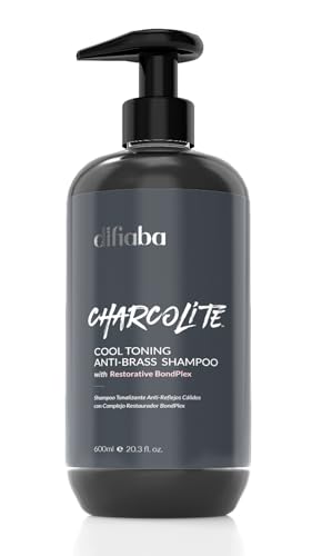 Charcolite Cool Toning Shampoo 20.3oz | Natural Anti-Yellow Shampoo with Activated Charcoal & Graphite | For Blonde Bleached Grey or Platinum Hair | Purple Shampoo Alternative | Sulfate-Free Toner
