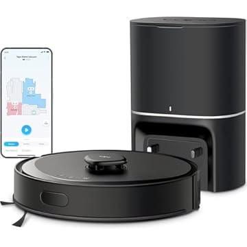 Tapo RV30 MAX Plus, Aspirador de pó robô, potência de sucção ultra de 5300 Pa com limpeza, base de esvaziamento automático de 3 L, navegação avançada LiDAR+IMU, controle de voz e aplicativo