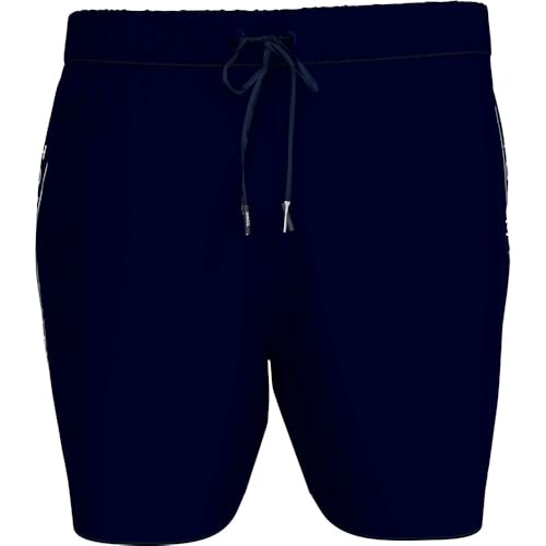 Tommy Hilfiger Uomo Pantaloncino da Bagno Medium Drawstring con Logo, Blu (Desert Sky), S