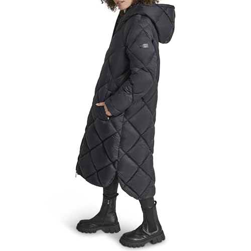 DKNY Women's Hooded Diamond Quilt Long3