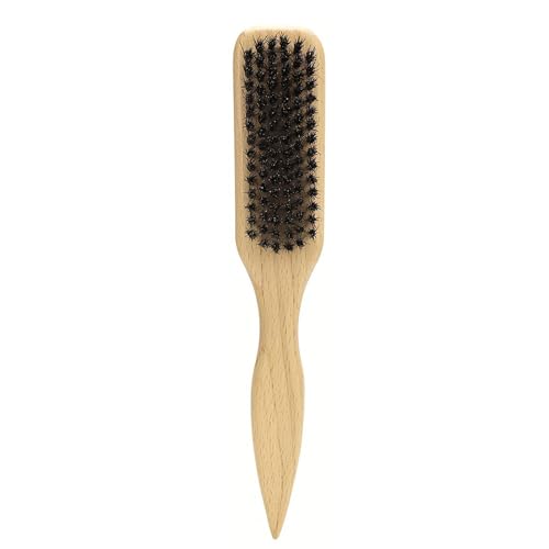 CTOUUGRS Slick Back Hair Brush with Boar Bristle for Smoothing Ponytail and Edge Control Styling Brush for Sleek Hair Wooden Handle with Pointed Tail for Men and Women