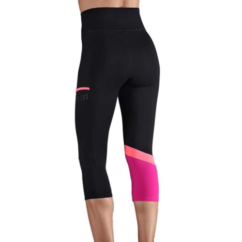 Mallas Line Pocket Hw 7/8 Endless elásticas con bolsillos laterales negro fucsia