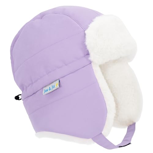 Image of JAN & JUL Waterproof Trapper Hat for Baby and Kids, Insulated Winter Hat with Faux Fur Lining