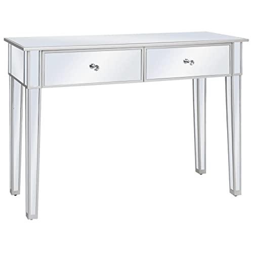 vidaXL Mesita Noche de Espejo MDF Vidrio 106,5x38x76,5cm Mesilla Mesa Auxiliar