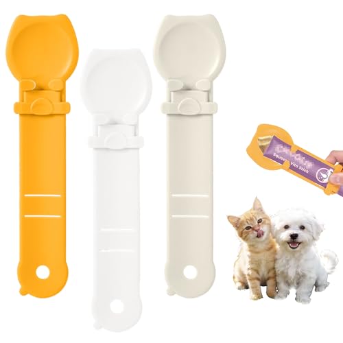 Cat Treat Spoon Squeeze Cat Strip Feeder Spoon for Lickable Churu Cat Treat