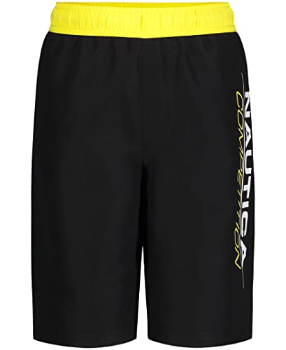 Nautica Boys' Competition Swim Trunk With Upf 50+ Sun Protection, Black, 10-12 #TOP29