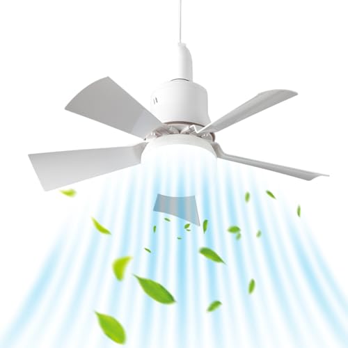 Genérico Ventilador de techo LED con luces, ventilador de techo pequeño, herramienta de enfriamiento de motor tranquilo y regañón, fácil de usar, portátil y creativo, 40 cm para sala de estar y hogar