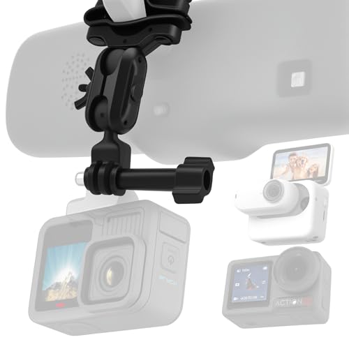 Vehicle Mount for GoPro/Insta360/DJI Sport Cam - Rearview Mirror Mount for Gopro Hero 13/12/11/10/9/8/7/6/5/4/3/Max, Ins - Detailed View