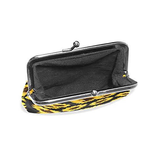 Zzaeo Yellow Floral Sunflower Pattern Black Cute Coin Purse For Women And Girls Retro Money Pouch With Kiss-Lock Buckle Small Wallet Card Change Holder #TOP1