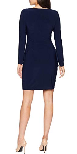 Chaps Women's Ruffle Sheath Dress (Navy, XL)4