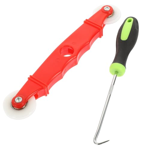 INOOMP Window Screen Installation Tool Roller with Dual Bearing Nylon Pressing Wheel and Remover Hook Window Mesh Screen Spline Roller for Door Random Color